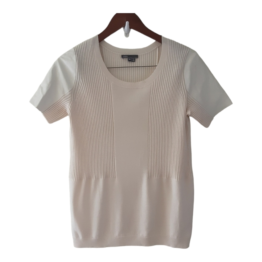 Vince Cream Ecru Wool Sweater Top Size M